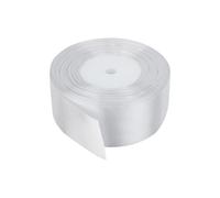 Neel Blue Double Sided Satin Polyester Ribbon Roll, 40mm x 25 Metres in White Neel Blue White