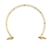 Neel Blue Dual Circle Arch Stand Metal Frame Round Garden Arbors- 2.6M X 2.2M, Gold