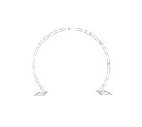 Neel Blue Dual Circle Arch Stand Party Background Decoration Metal Arch Frame Garden Arbors - 2.6m x 2.2m in White Neel Blue White