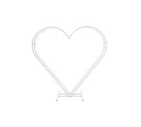Neel Blue Dual Heart Arch Stand Party Decoration Arch Metal Frame - 6.8ft x 6.5ft in White Neel Blue White
