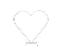 Neel Blue Dual Heart Gold Arch Stand Metal Frame - 6.8ft x 6.5ft in White Neel Blue White