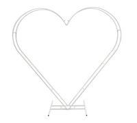 Neel Blue Dual Heart Gold Arch Stand Metal Frame - 6.8Ft X 6.5Ft , White