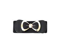 Neel Blue Elasticated Waist Belt with Diamantes Buckle, Stretchy Waistband in Black | Size: Medium Neel Blue Black M