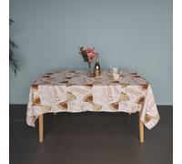 Neel Blue Floral Leaves Polyester Xmas Design Tablecloth 60" X 84"