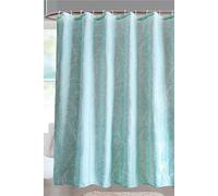 Neel Blue Flower & Leaves Design Shower Curtain, Light Blue - 180cm x 200cm | Size: 180 cm width x 180 cm drop Neel Blue Light Blue 180 cm width x 180 cm drop