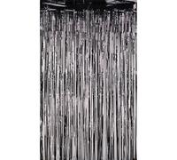 Neel Blue Foil Fringe Curtain Metallic Tinsel Backdrop Steamers - 1x3 Metres in Black Neel Blue Black
