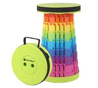 Neel Blue Foldable Telescopic Stool, Portable Collapsible Camping Stool, Rainbow Green