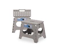 Neel Blue Folding Step Stool, Collapsible Stool, 11 Inches in Light Grey Neel Blue Light Grey