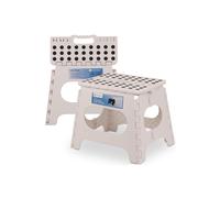 Neel Blue Folding Step Stool, Collapsible Stool, 11 Inches in White Neel Blue White