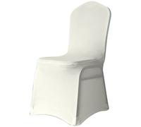 Neel Blue Front Flat Chair Cover For Wedding Decoration, Ivory - Pack Of 1