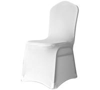 Neel Blue Front Flat Chair Cover For Wedding Decoration, White - Pack Of 1