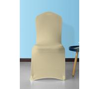 Neel Blue Front Flat Chair Cover, Spandex Stretch Fabric Slipcovers in Beige Neel Blue Beige