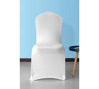 Neel Blue Front Flat Chair Cover, Spandex Stretch Fabric Slipcovers in White Neel Blue White