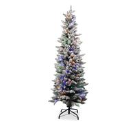 Neel Blue Frosted Christmas Tree, Prelit Whisper Slim Pencil Xmas Tree in Green | Size: 6ft Neel Blue Green 6ft