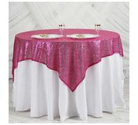 Neel Blue Fucshia Sequin Square Table Cloth Overlay Sparkly Glitter Table Cloth - 50X50