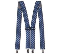 Neel Blue Fully Adjustable And Elasticated Suspender Braces, Teal