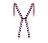 Neel Blue Fully Adjustable And Elasticated Suspender Braces, Union Jack