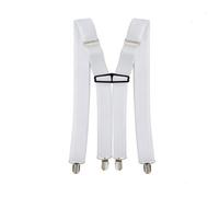 Neel Blue Fully Adjustable And Elasticated Suspender Braces, White