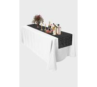 Neel Blue Glitter Sequin Table Runner - 11" x 108" in Black Neel Blue Black