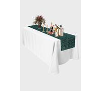 Neel Blue Glitter Sequin Table Runner - 11" x 108" in Dark Green Neel Blue Dark Green