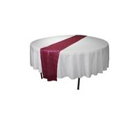 Neel Blue Glitter Sequin Table Runner - 11" x 108" in Fuchsia Neel Blue Fuchsia