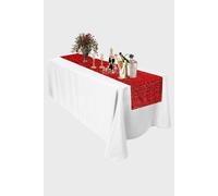 Neel Blue Glitter Sequin Table Runner - 11" x 108" in Red Neel Blue Red
