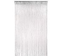 Neel Blue Glitter String Curtain Panel, Ivory, 200cm x 100cm in Silver | Size: 100 cm width x 200 cm drop Neel Blue Silver 100 cm width x 200 cm drop