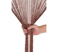 Neel Blue Glitter String Curtain Panel, Polyester Spaghetti Tassel, 200cm x 100cm in Burgundy | Size: 100 cm width x 200 cm drop Neel Blue Burgundy 100 cm width x 200 cm drop