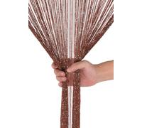 Neel Blue Glitter String Curtain Polyester Fringe Panel Spaghetti Tassel Curtain, 200cm x 90cm in Burgundy | Size: 200 cm x 90 cm Neel Blue Burgundy 200 cm x 90 cm