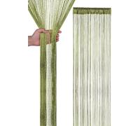 Neel Blue Glitter String Curtain Polyester Fringe Panel Spaghetti Tassel Curtain, 200cm x 90cm in Green | Size: 200 cm x 90 cm Neel Blue Green 200 cm x 90 cm