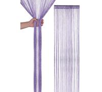 Neel Blue Glitter String Curtain Polyester Fringe Panel Spaghetti Tassel Curtain, 200cm x 90cm in Lilac | Size: 200 cm x 90 cm Neel Blue Lilac 200 cm x 90 cm