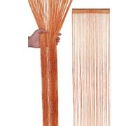 Neel Blue Glitter String Curtain Polyester Fringe Panel Spaghetti Tassel Curtain, 200cm x 90cm in Orange | Size: 200 cm x 90 cm Neel Blue Orange 200 cm x 90 cm