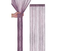 Neel Blue Glitter String Curtain Polyester Fringe Panel Spaghetti Tassel Curtain, 200cm x 90cm in Purple | Size: 200 cm x 90 cm Neel Blue Purple 200 cm x 90 cm