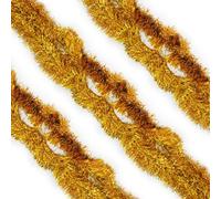 Neel Blue Gold Metallic Shiny Christmas Tinsel Garland For Xmas Tree & Home Decorations, 2M X 9Cm