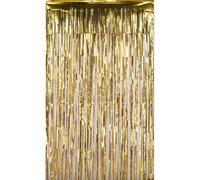 Neel Blue Gold Metallic Tinsel Curtain Foil Fringe Backdrop Steamers - 1M X 2M