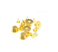Neel Blue Gold Mushroom Spike Screwback Flat Head Studs Rivets - 15mm