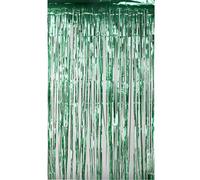 Neel Blue Green Metallic Tinsel Curtain Foil Fringe Backdrop Steamers - 1M X 2M