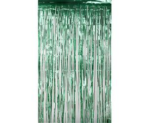 Neel Blue Green Metallic Tinsel Curtain Foil Fringe Backdrop Steamers - 1M X 2M