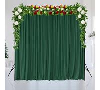 Neel Blue Green Velvet Backdrop Curtain Wrinkle-Free Polyester Fabric Background With Drapes, 3X3 Metres