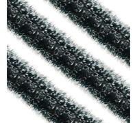 Neel Blue Green & White Metallic Shiny Christmas Tinsel Garland For Xmas Tree & Home Decorations, 2M X 9Cm