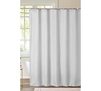 Neel Blue Grey & Black Square Design Shower Curtain - 180cm x 200cm in White | Size: 180 cm width x 200 cm drop Neel Blue White 180 cm width x 200 cm drop