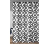 Neel Blue Grey & Black Square Design Shower Curtain - 180cm x 200cm | Size: 180 cm width x 200 cm drop Neel Blue Grey 180 cm width x 200 cm drop
