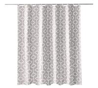 Neel Blue Grey Shower Curtain Polyester Mould & Mildew With 12 Curtain Hook Water-Resistant Bath Curtain 180 X 200Cm