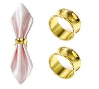Neel Blue Hammered Design Napkin Rings Serviettes Buckle, Gold