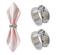 Neel Blue Hammered Design Napkin Rings Serviettes Buckle, Silver