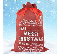 Neel Blue Hessian Red Merry Christmas Sack - 72Cm X 50Cm