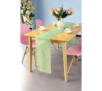 Neel Blue Hessian Table Runner, 29cm x 275cm Jute Fabric Dining Tableware in Light Green | Size: 29 cm x 275 cm Neel Blue Light Green 29 cm x 275 cm