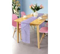 Neel Blue Hessian Table Runner, 29cm x 275cm Jute Fabric Dining Tableware in Lilac | Size: 29 cm x 275 cm Neel Blue Lilac 29 cm x 275 cm