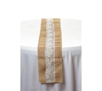 Neel Blue Hessian Table Runner, 29cm x 275cm Jute Fabric Dining Tableware in White | Size: 29 cm x 275 cm Neel Blue White 29 cm x 275 cm