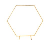 Neel Blue Hexagon Arch Stand Metal Backdrop Stand Garden Arbors - 6.5Ft, Gold